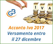 Acconto Iva 2017: versamento entro il 27 dicembre