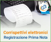 Corrispettivi elettronici: registrazione in Prima nota