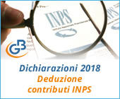 Dichiarazioni 2018: Deduzione contributi INPS