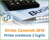 Diritto Camerale 2018: prima scadenza al 2 luglio