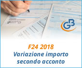 F24 2018: variazione importo secondo acconto