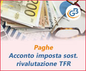 Paghe GB Web 2019: acconto imposta sostitutiva sulla rivalutazione del TFR