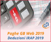 Paghe GB Web 2019: Deduzioni IRAP 2019