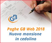 Paghe GB Web 2018: inserimento nuova mansione in cedolino