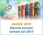 Redditi 2018: riporto acconti versati nel 2017