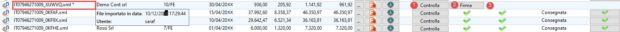 Console Fatturazione: invio dei file prodotti esternamente - file importati esternamente