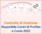 Controllo di Gestione: disponibile Centri di Profitto e Costo 2022