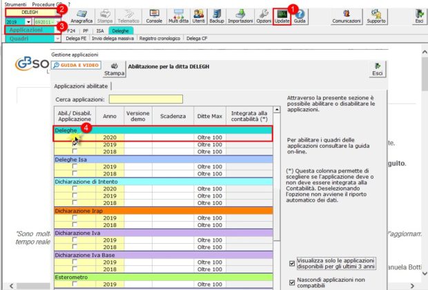 Deleghe Fatturazione Elettronica 2020: rilascio applicazione - gestione applicazioni