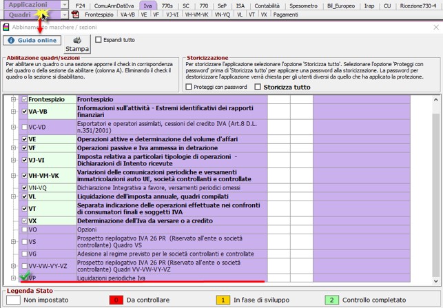 Lipe 4° periodo 2019 con la Dichiarazione Iva 2020 - Gestione quadri