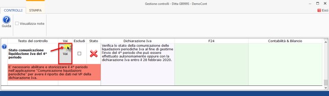 Lipe 4° periodo 2019 con la Dichiarazione Iva 2020 - Gestione controlli