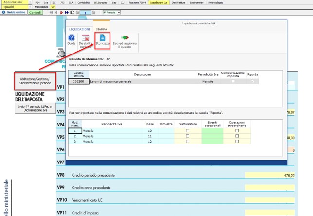 Lipe 4° periodo 2019 con la Dichiarazione Iva 2020 - Storicizza periodo