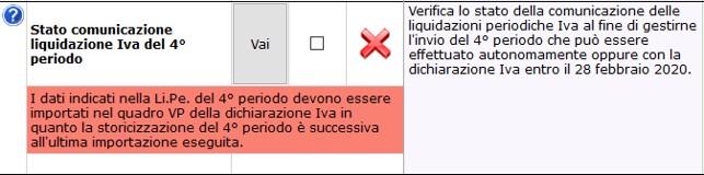 Lipe 4° periodo 2019 con la Dichiarazione Iva 2020 - Stato comunicazione liquidazione