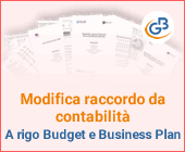 Modifica raccordo da contabilità a rigo Budget e Business Plan