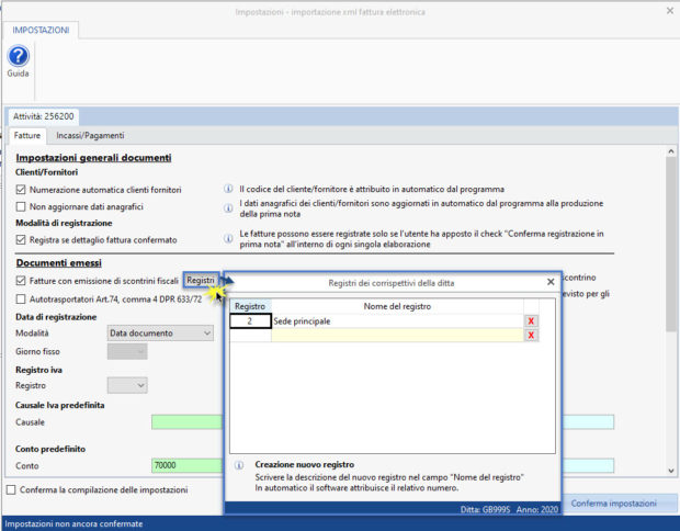 Registrazione fatture elettroniche: novità gestione 2020 - impostazioni importazione xml