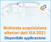 Richiesta acquisizione ulteriori dati ISA 2021: disponibile applicazione