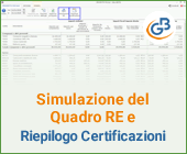 Simulazione del Quadro RE e Riepilogo Certificazioni