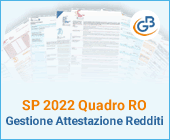 SP 2022 Quadro RO: gestione Attestazione Redditi